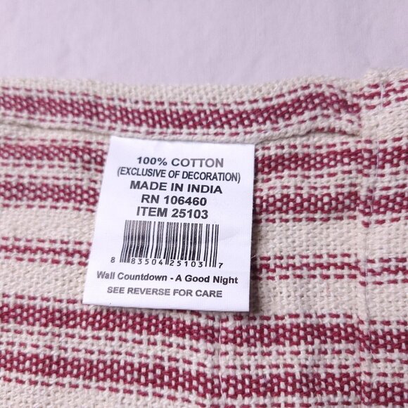 Christmas Countdown Calendar Wall Hanging Pocket Red & White Stripes - Picture 7 of 7